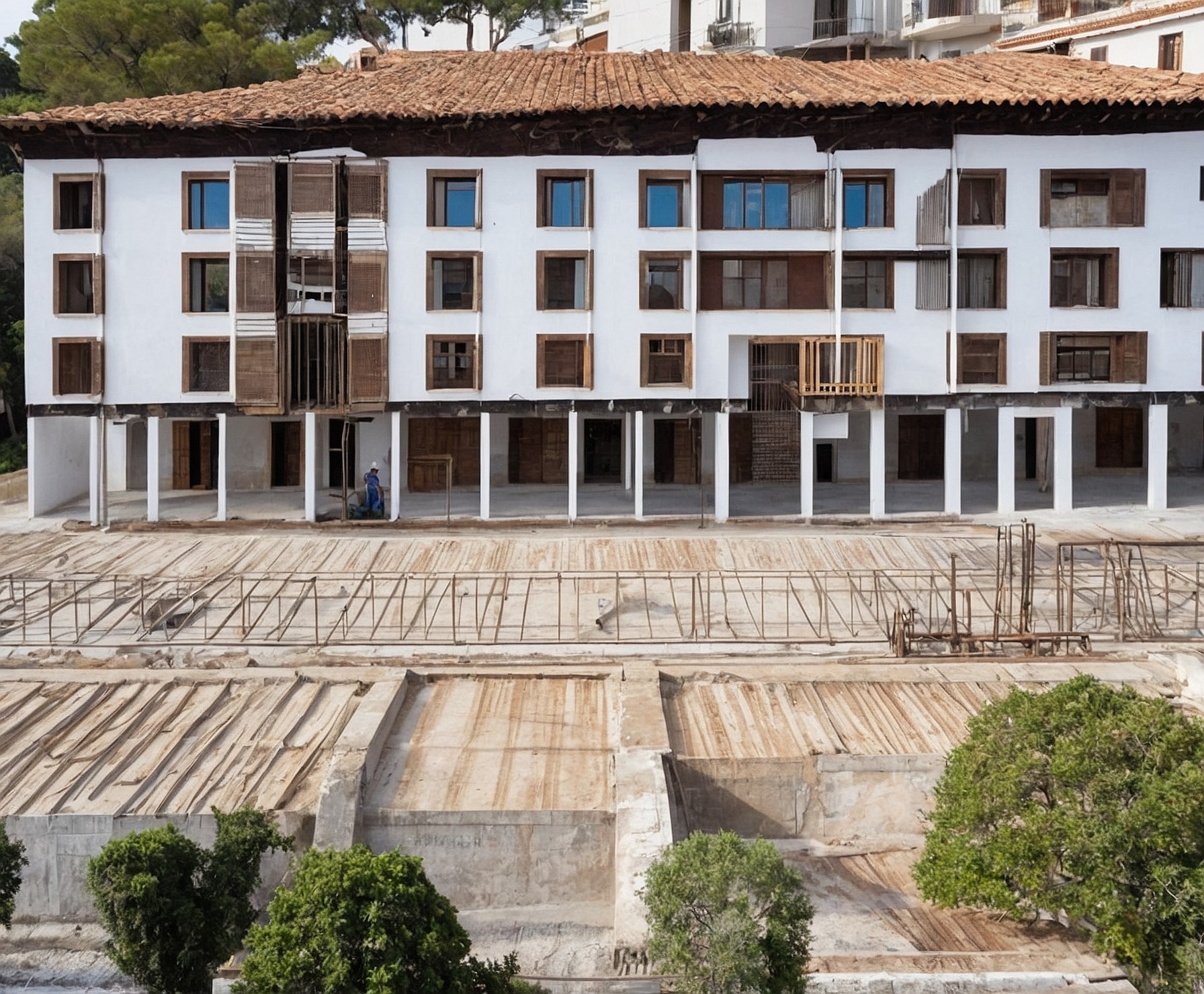 Renovación de tuberías en edificio histórico